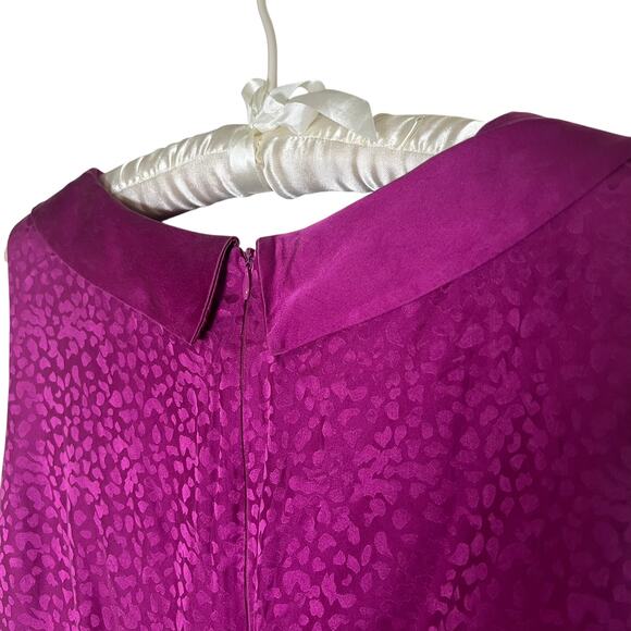 Donna Ricco New York Size 14 Magenta Pink Silk Sleeveless Shift Dress - Picture 4 of 9